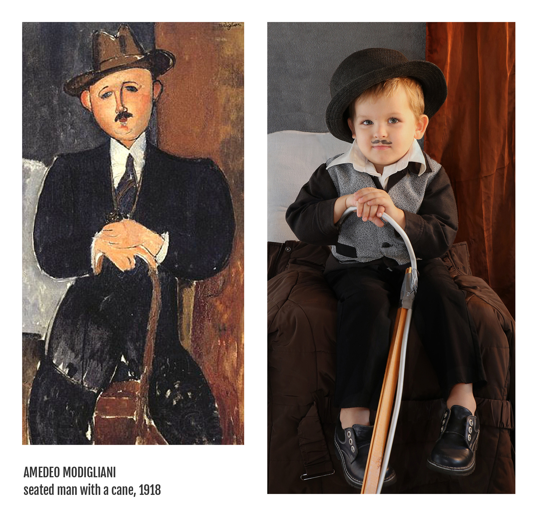 Amedeo Modigliani - seated man with a cane