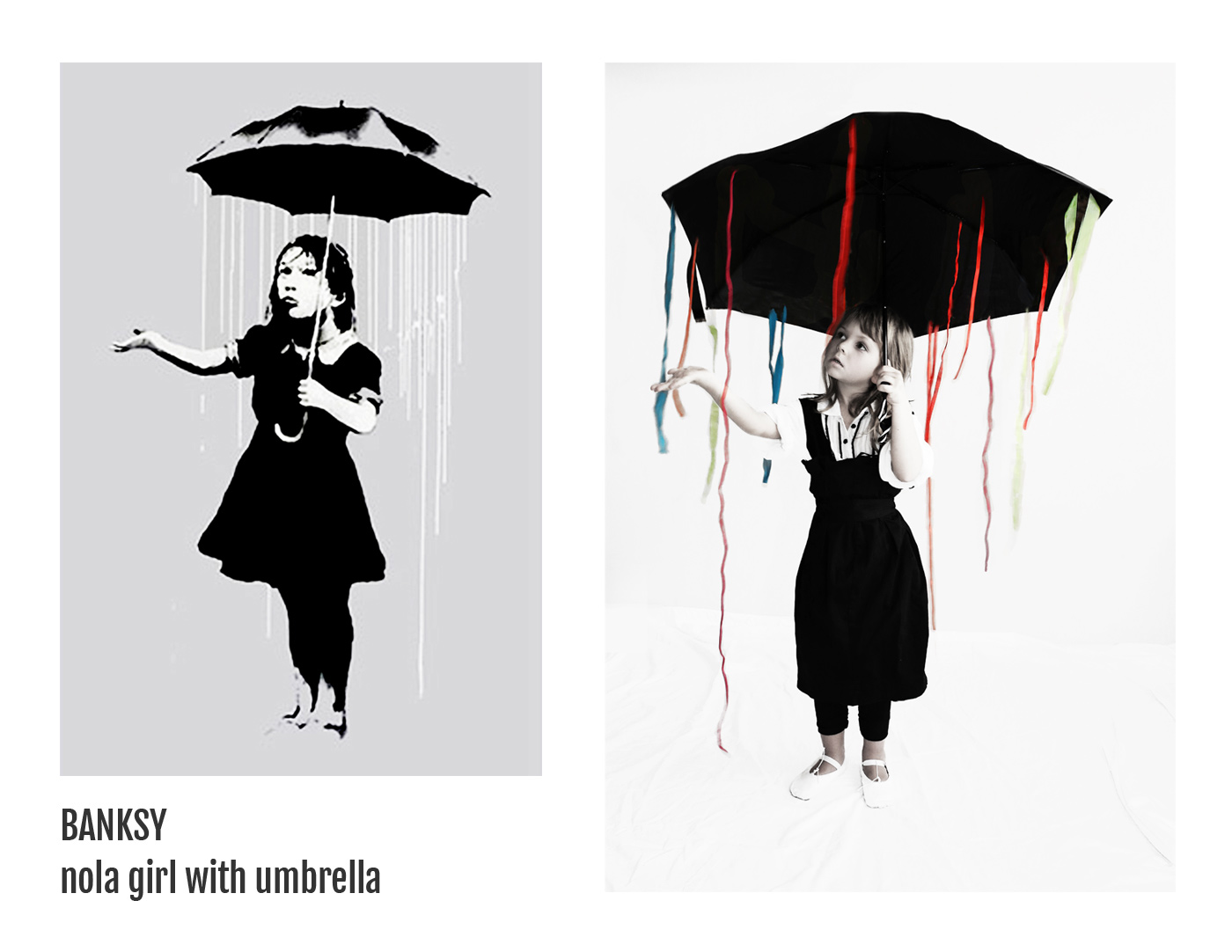 Banksy - Nola girl with umbrella