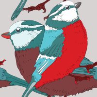 red-blue-bird-seamless-pattern